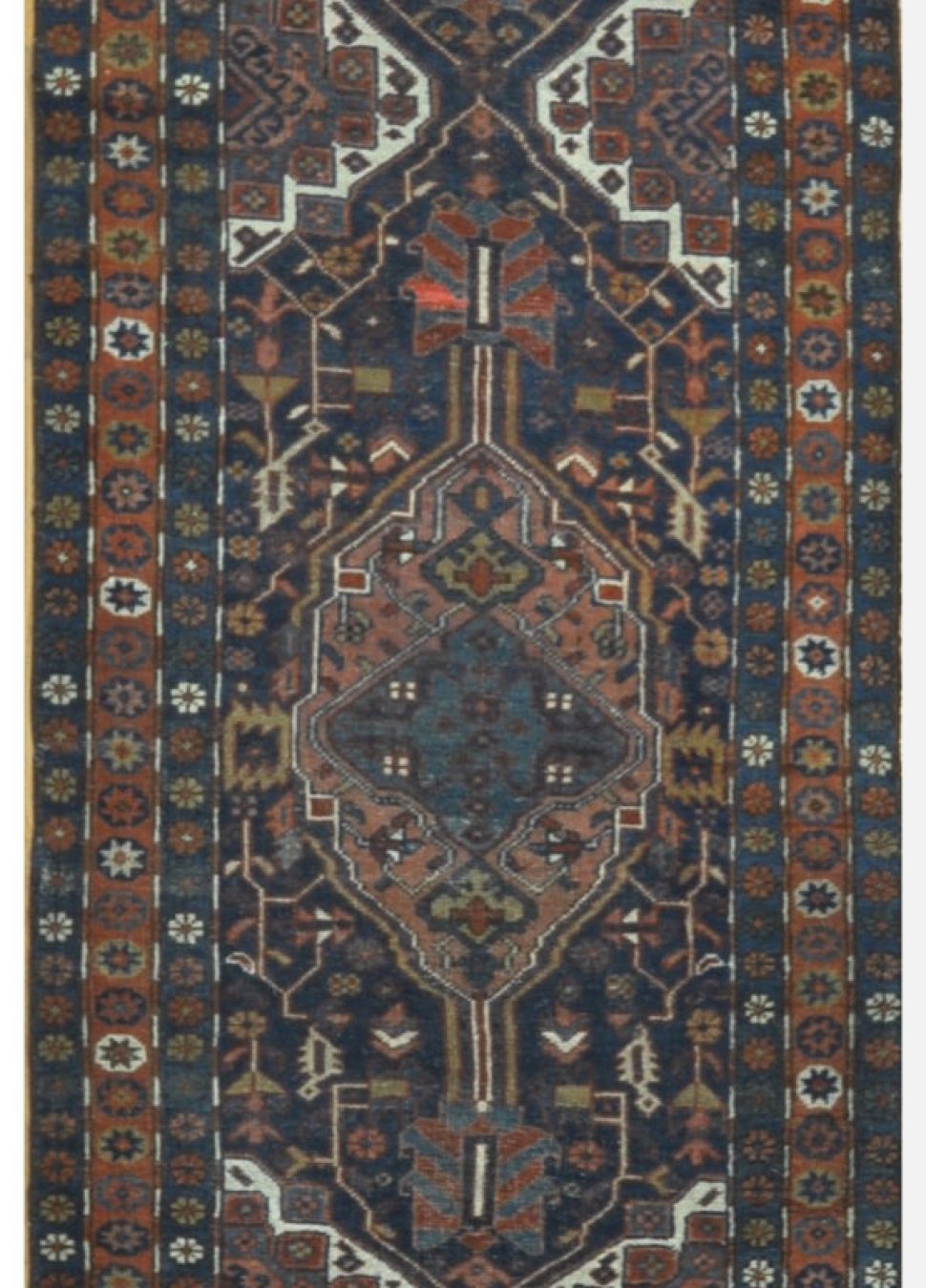 Antique Handmade Persian Heriz Runner Rug