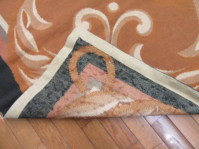 12' x 15' Chinese Peach Floral Needlepoint Rug – Traditional Wool - Image 5