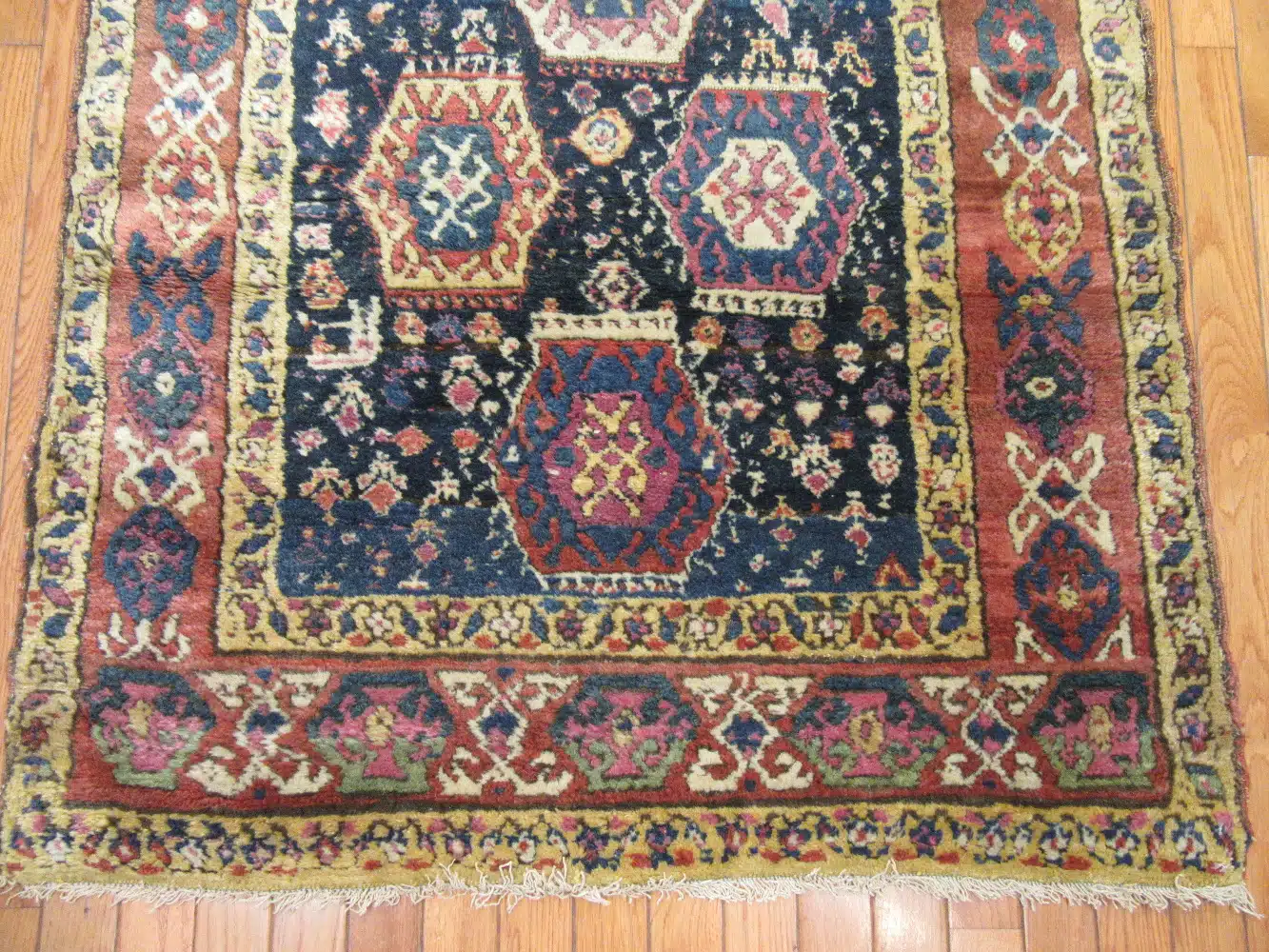 3' x 13' Antique Caucasian Ganjeh Navy Tribal Runner Rug – Traditional Wool - Image 3