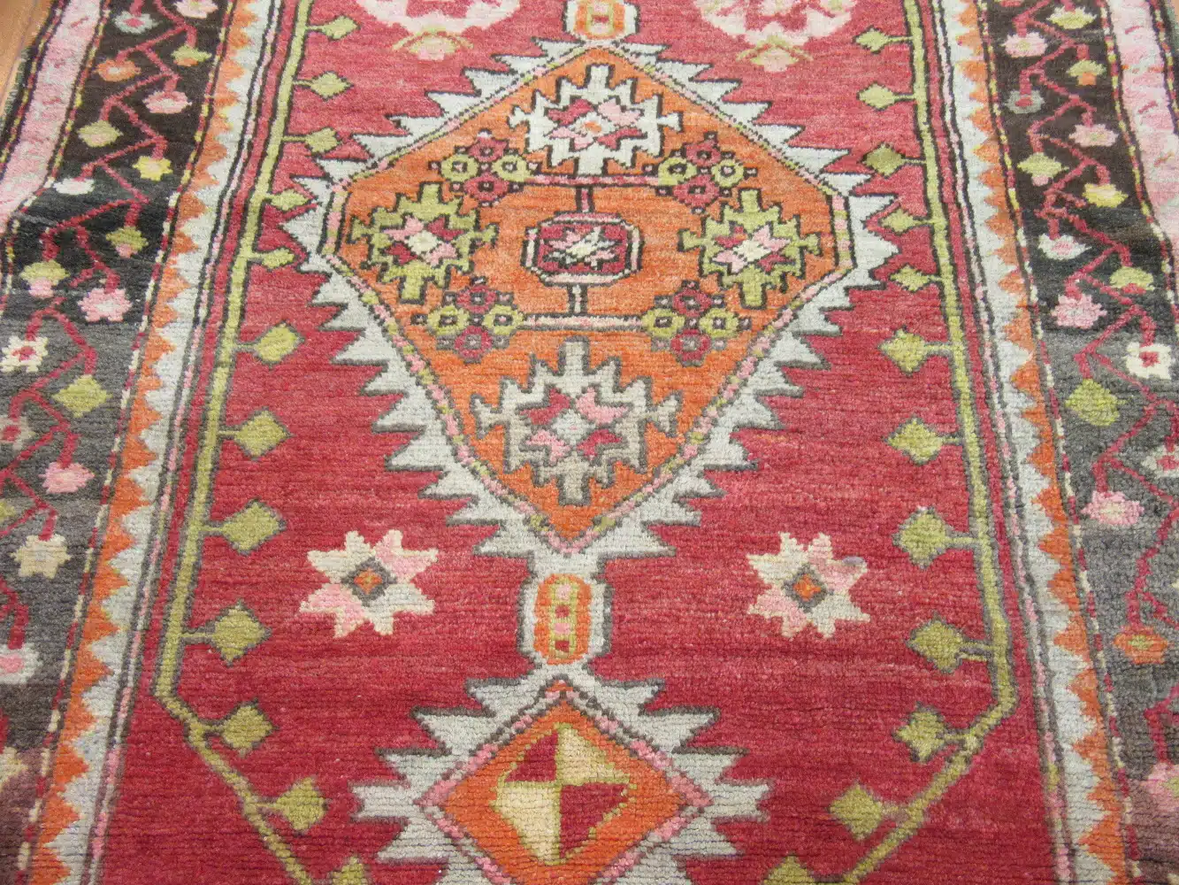 4' x 9' Antique Caucasian Red Tribal Rug – Hand-Knotted Wool - Image 3