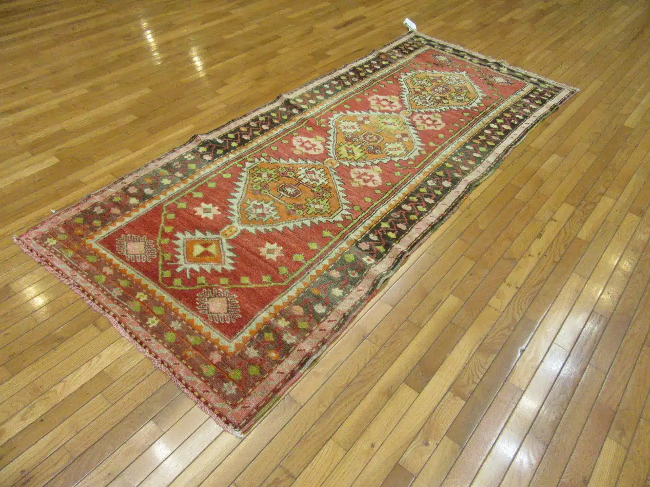4' x 9' Antique Caucasian Red Tribal Rug – Hand-Knotted Wool - Image 5