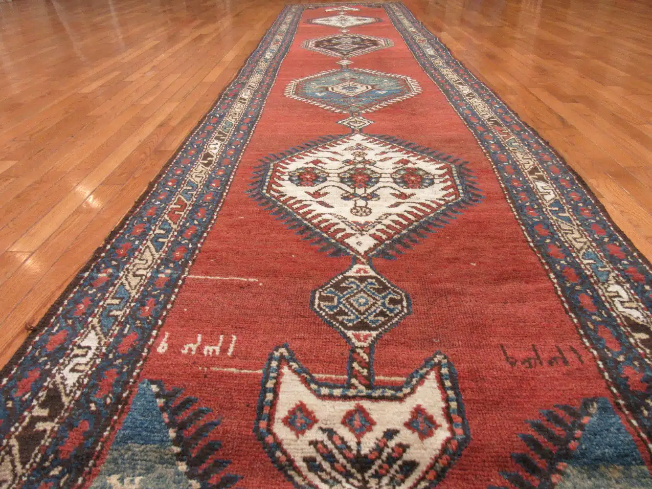 3' x 16' Antique Tribal Persian Heriz (Hashtroud) Runner Rug – Rust – Hand Knotted Wool - Image 5