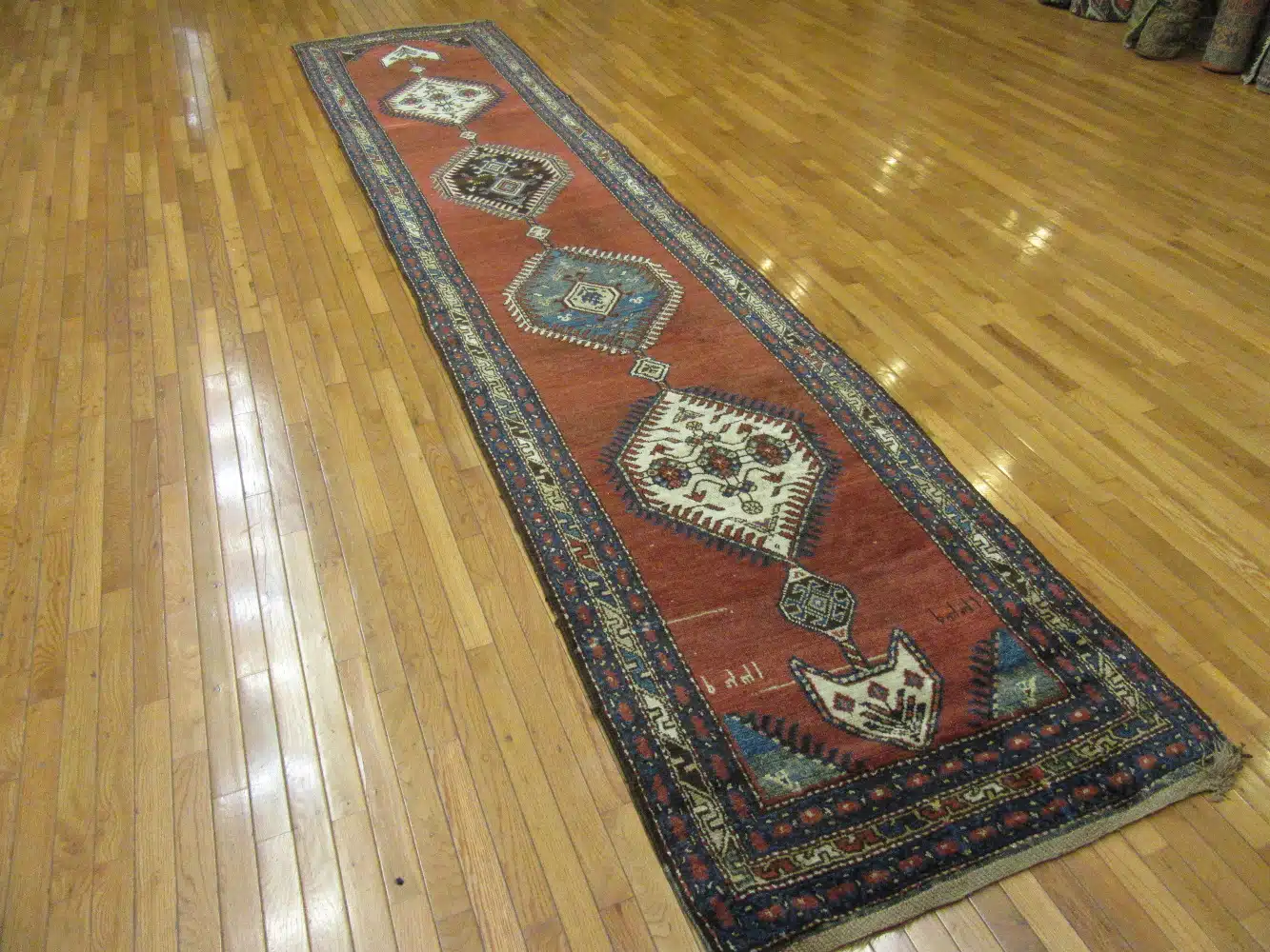3' x 16' Antique Tribal Persian Heriz (Hashtroud) Runner Rug – Rust – Hand Knotted Wool - Image 6