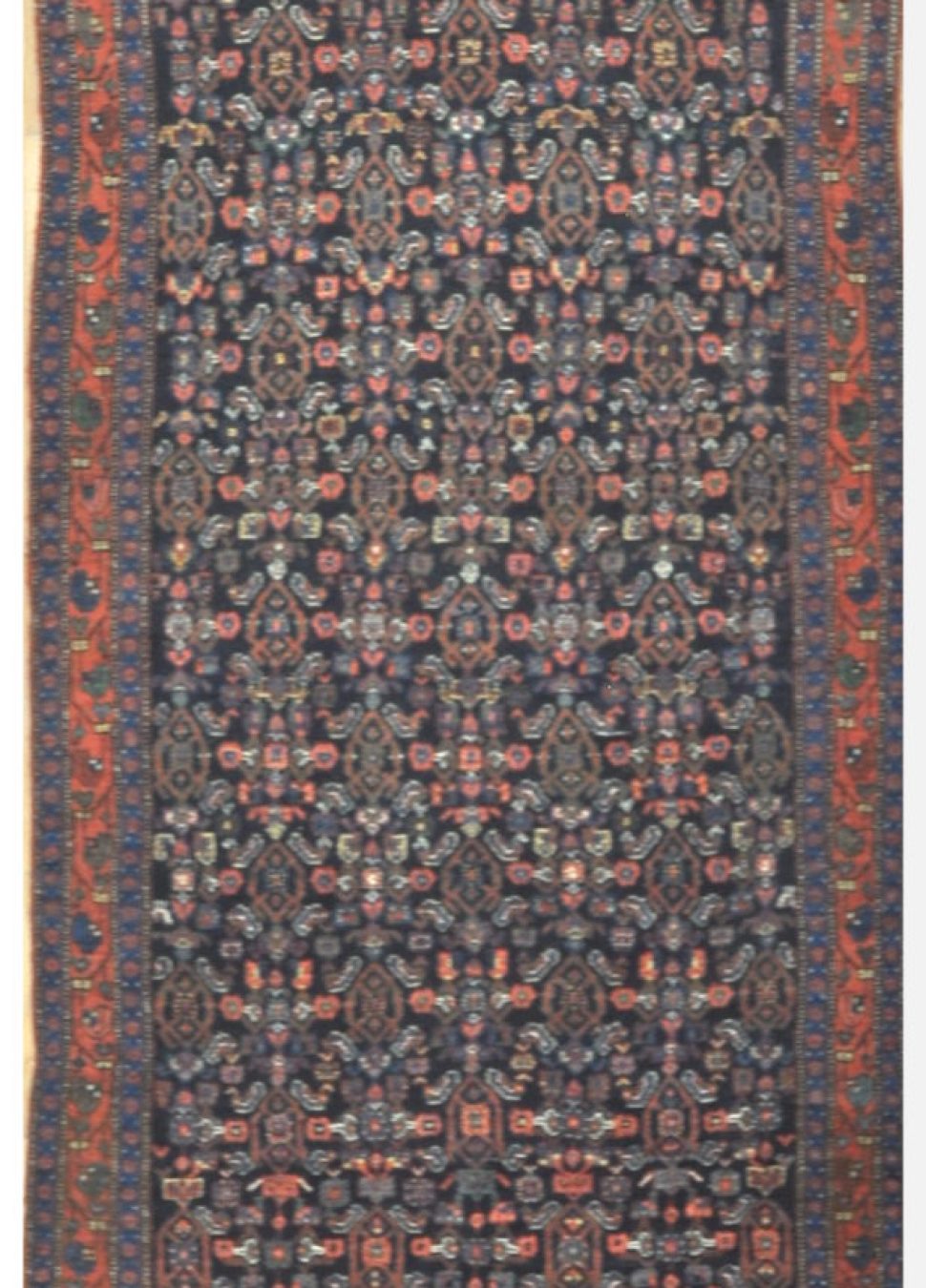 Long Antique Handmade Persian Runner Rug