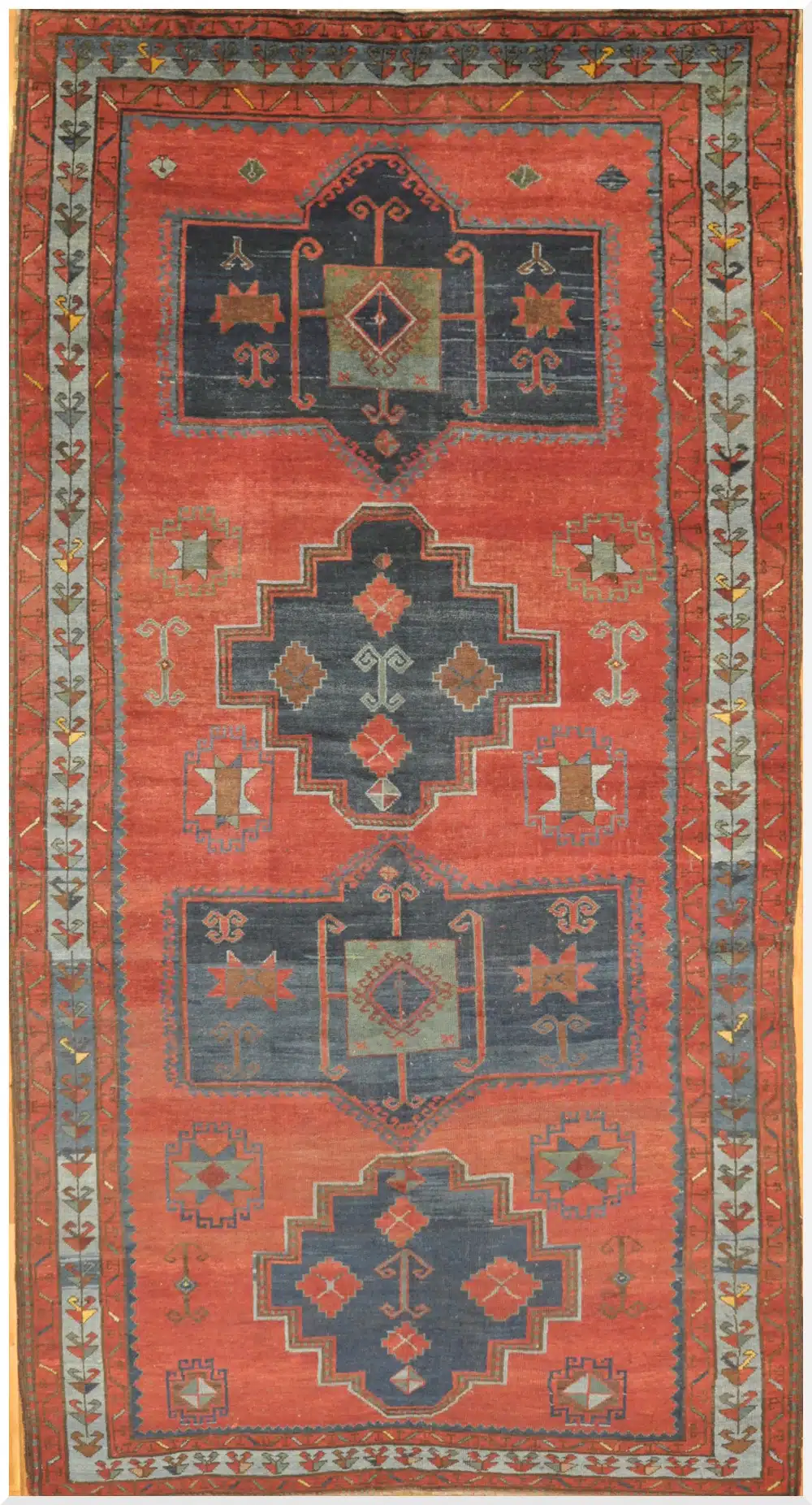 6' x 12' Turkish Red Tribal Medallion Rug – Traditional Wool