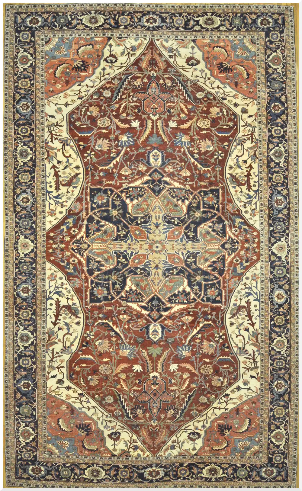 11' x 19' Hand-Knotted Farahan Design Rug – Rust