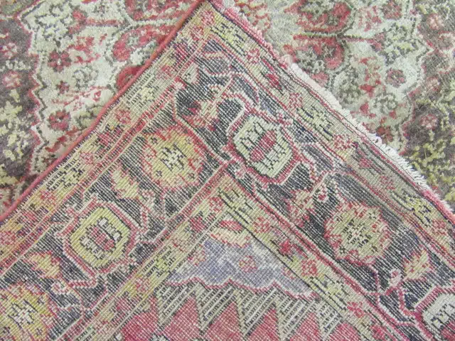 5' x 10' Vintage Turkish Oushak Runner Rug – Rust & Blue - Image 5