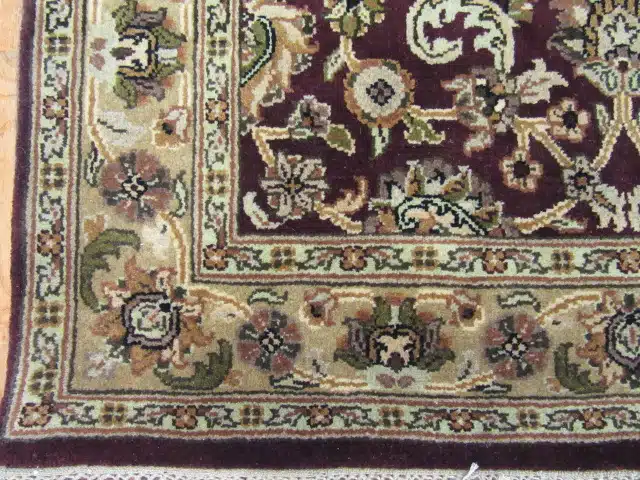 4' x 6' Indian Tabriz Design Small Handmade Area Rug – Dark Brown - Image 4