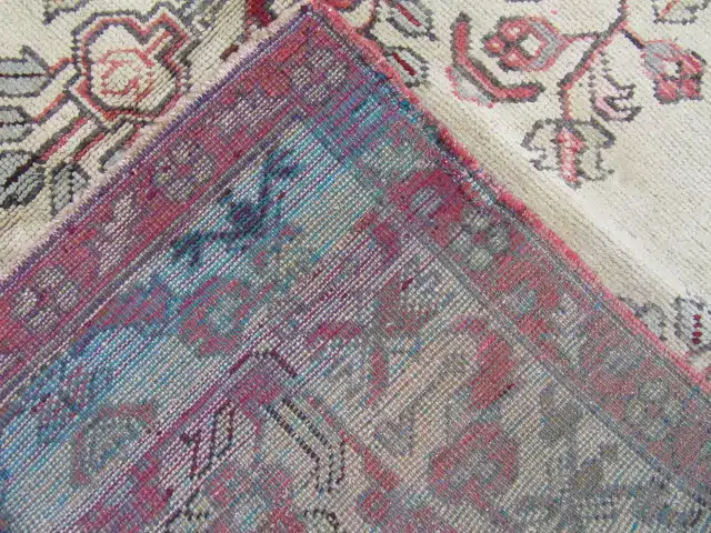 5' x 10' Turkish Ivory Red Vintage Rug Traditional Wool - Image 5