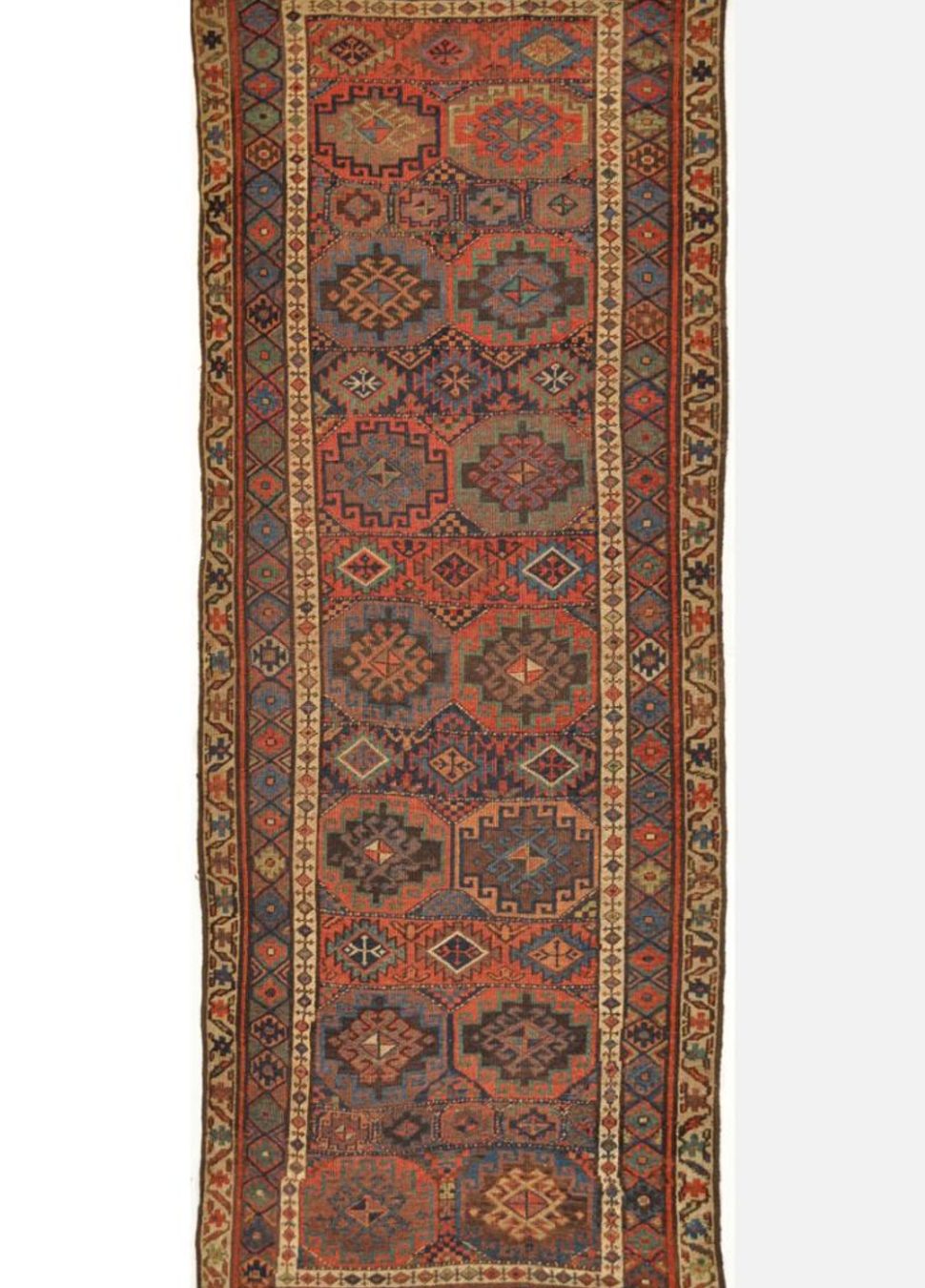 Antique Handmade Persian Kurdish Runner Rug