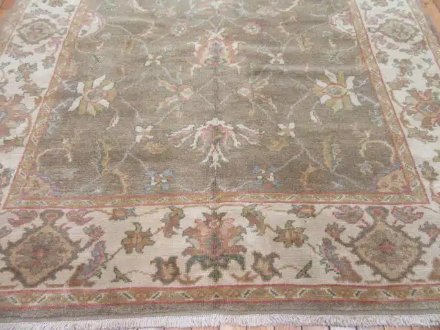 5' x 9' Indian Green Oriental Rug Traditional Wool - Image 3