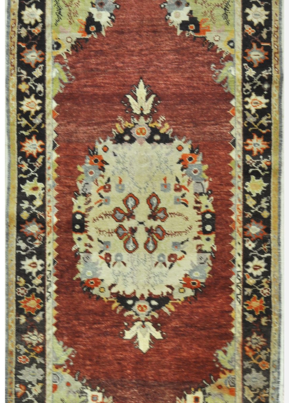 Short Vintage Handmade Turkish Runner Rug