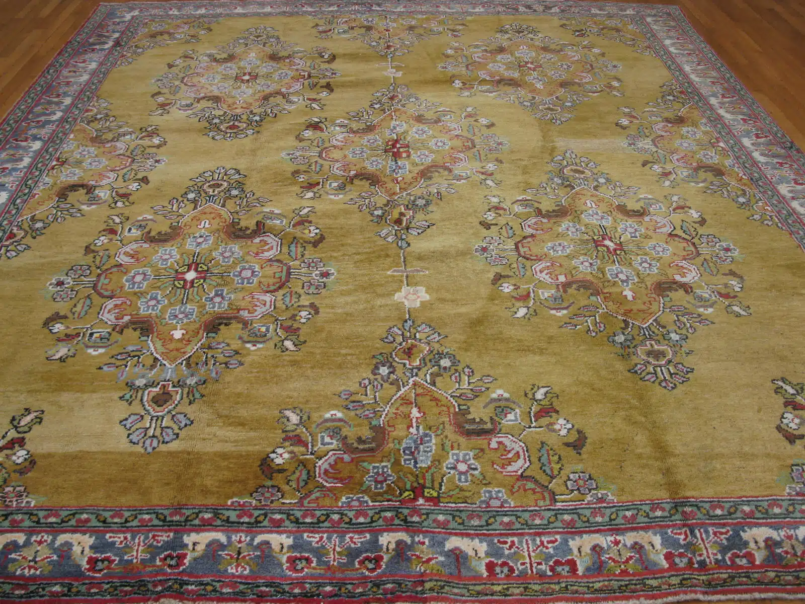 10' x 11' Turkish Gold Semi Antique Rug Traditional Wool - Image 2
