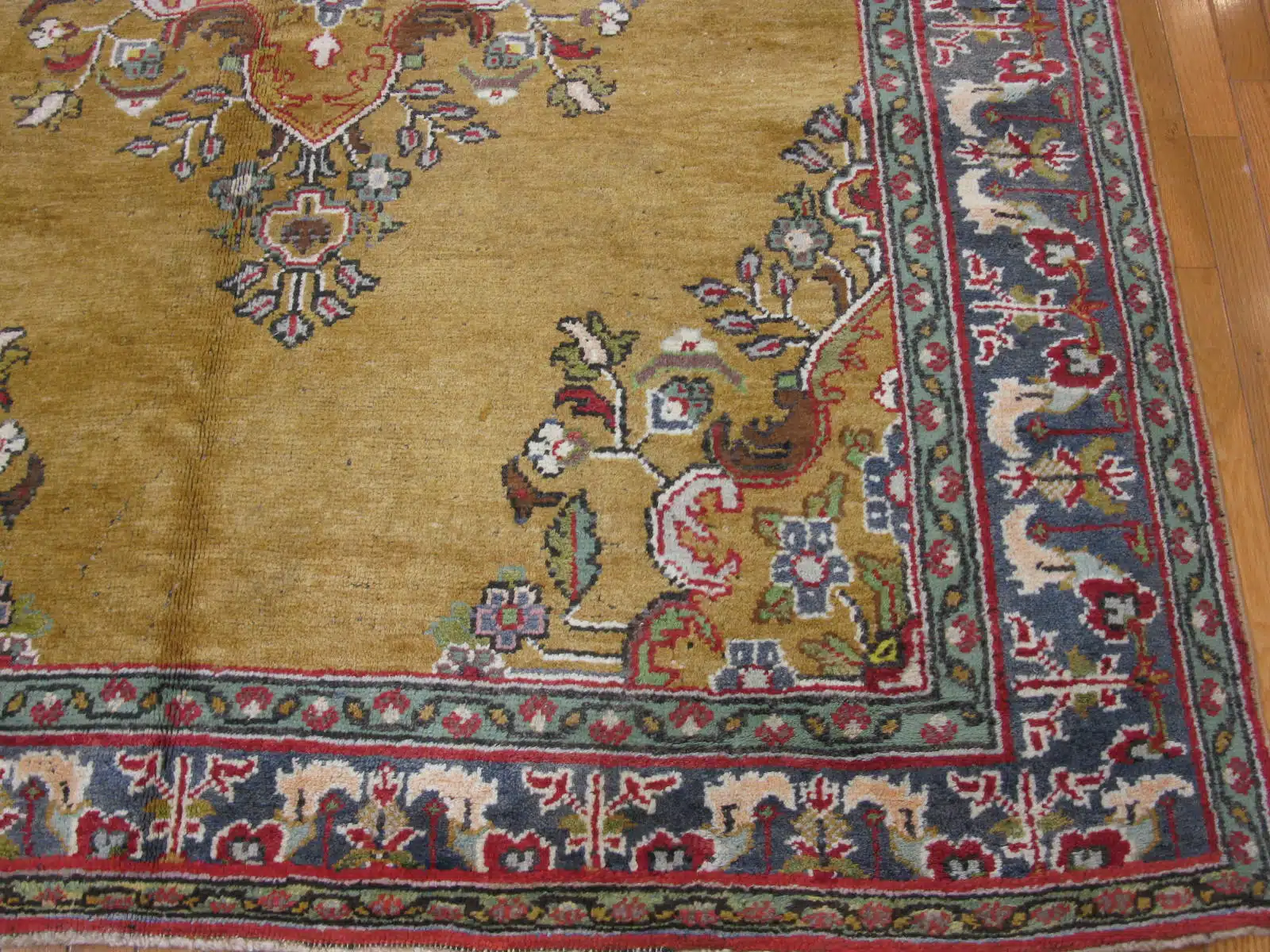 10' x 11' Turkish Gold Semi Antique Rug Traditional Wool - Image 3