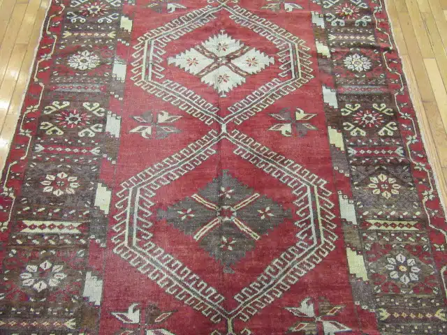 5' x 12' Turkish Oushak Red Vintage Runner Rug Traditional Wool - Image 3