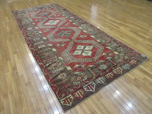 5' x 12' Turkish Oushak Red Vintage Runner Rug Traditional Wool - Image 6