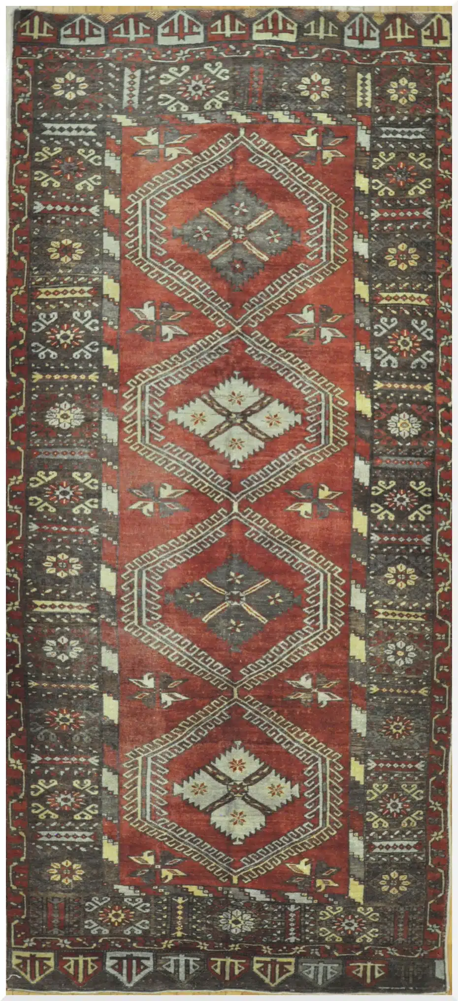 5' x 12' Turkish Oushak Red Vintage Runner Rug Traditional Wool
