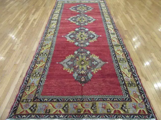 5' x 12' Turkish Oushak Red Vintage Rug Traditional Wool - Image 2