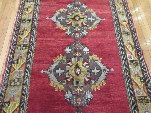 5' x 12' Turkish Oushak Red Vintage Rug Traditional Wool - Image 3