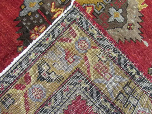 5' x 12' Turkish Oushak Red Vintage Rug Traditional Wool - Image 5