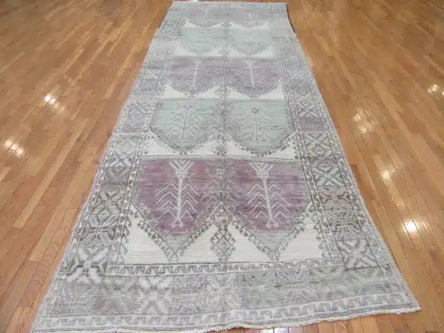 5' x 14' Turkish Gray Vintage Tribal Runner Rug – Hand-Knotted Wool - Image 2