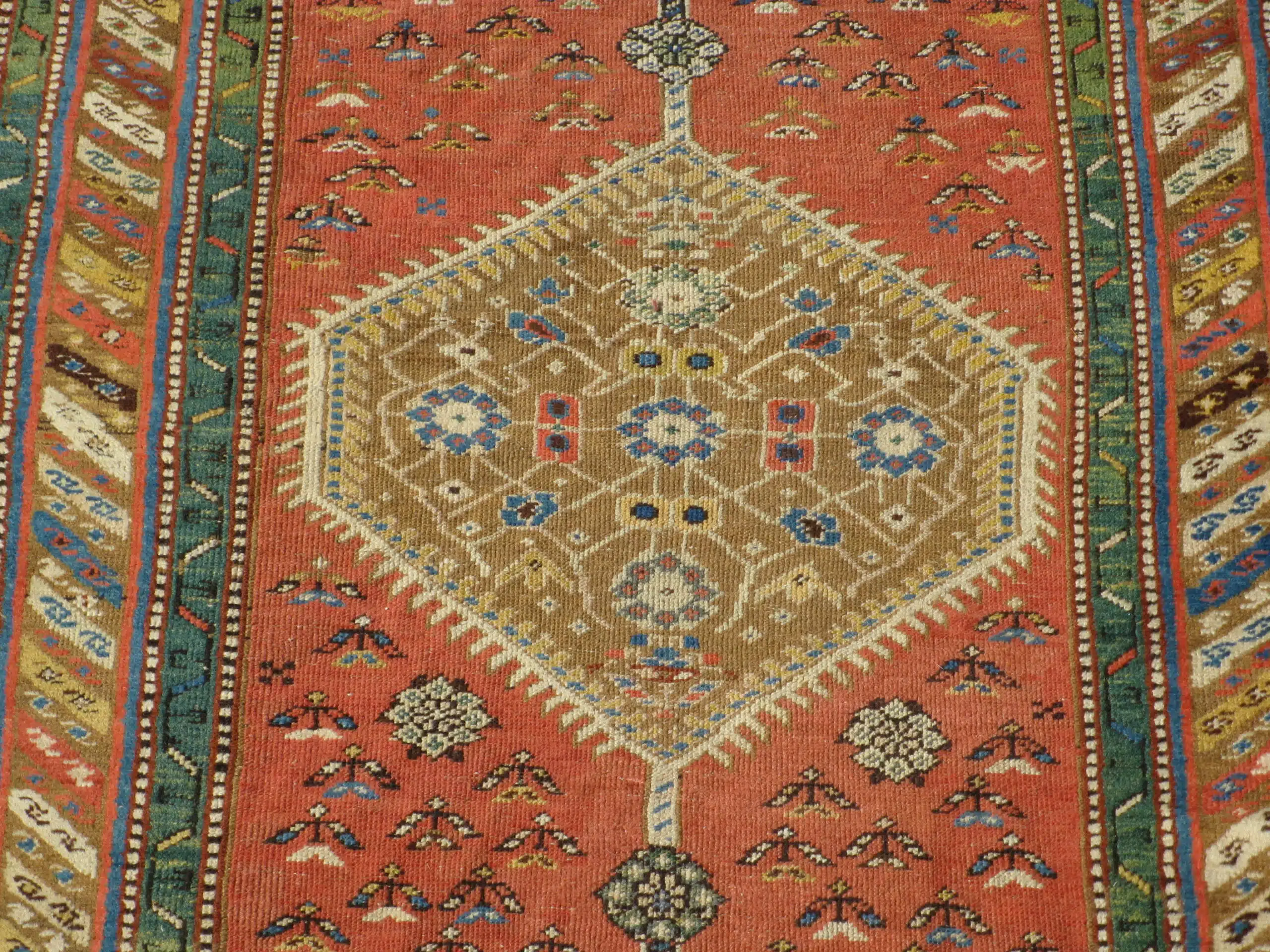 3' x 13' Persian Coral Tribal Runner Rug – Traditional Hand-Knotted Wool - Image 2