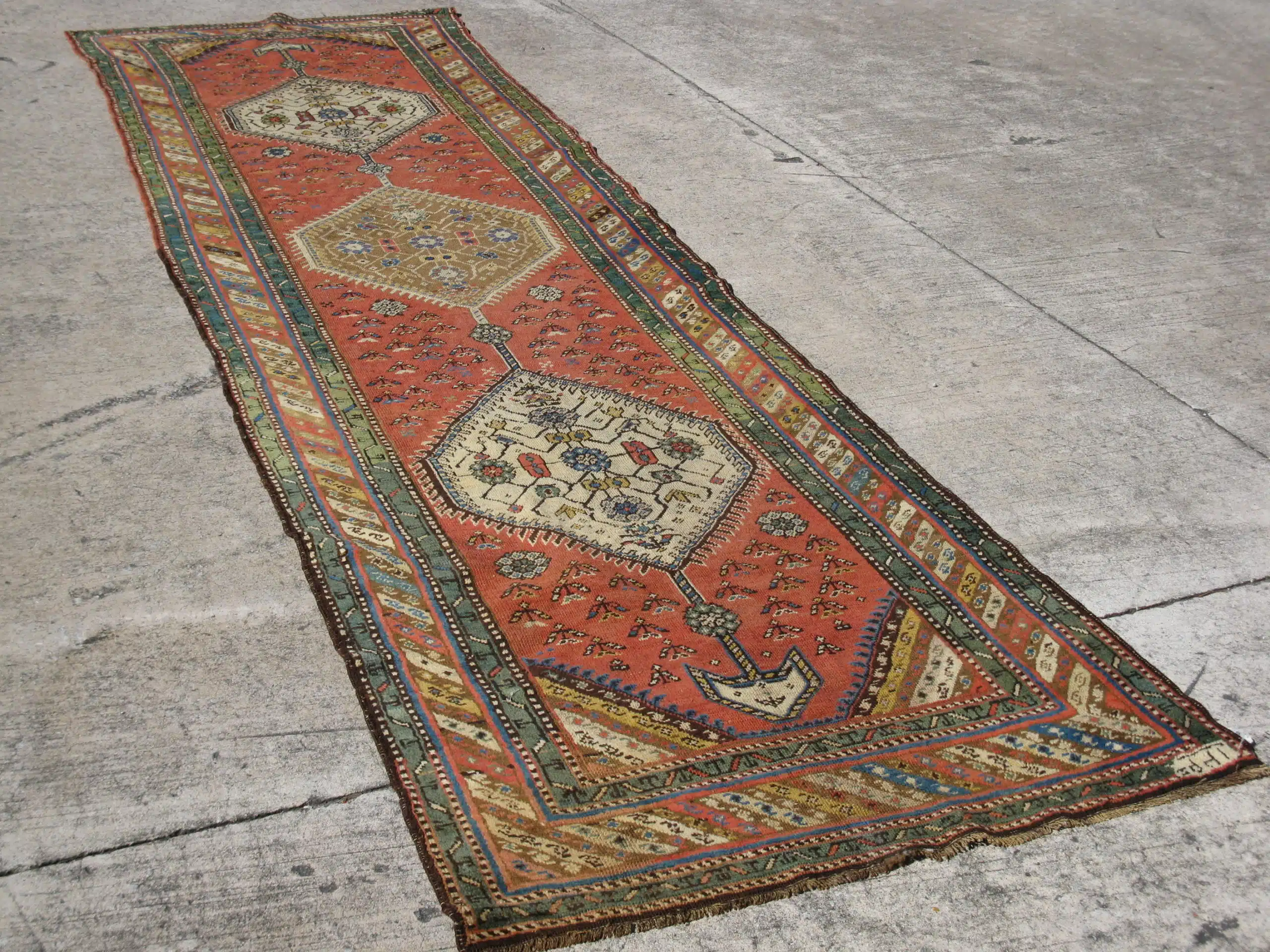 3' x 13' Persian Coral Tribal Runner Rug – Traditional Hand-Knotted Wool - Image 4