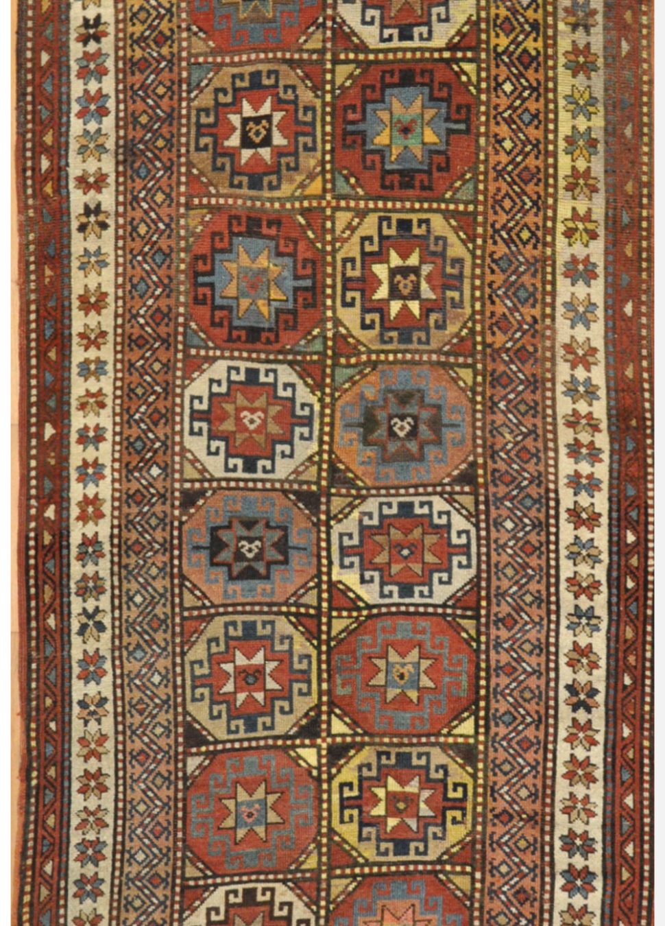 Antique Caucasian Kazak Runner Rug