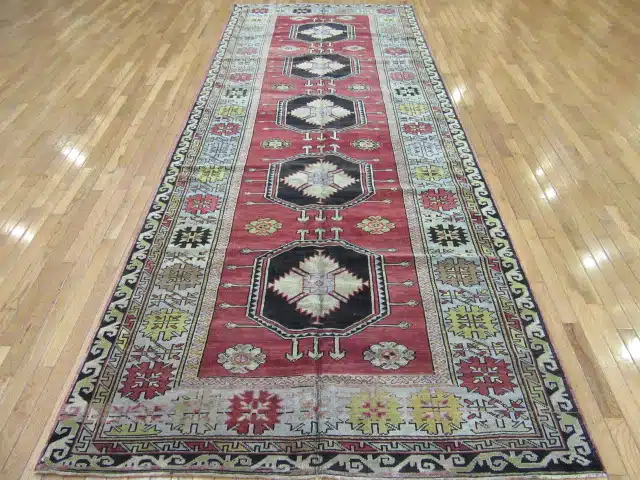 5' x 12' Red Triple Medallion Turkish Oushak Runner Rug – Traditional Wool - Image 2