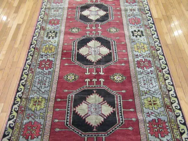 5' x 12' Red Triple Medallion Turkish Oushak Runner Rug – Traditional Wool - Image 3