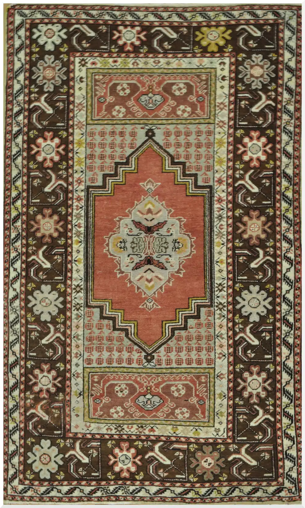 3' x 6' Turkish Rust Oushak Rug – Vintage Handmade Wool