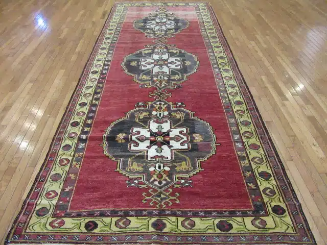 5' x 12' Turkish Oushak Rust Charcoal Triple Medallion Runner – Vintage Hand-Knotted Wool - Image 2