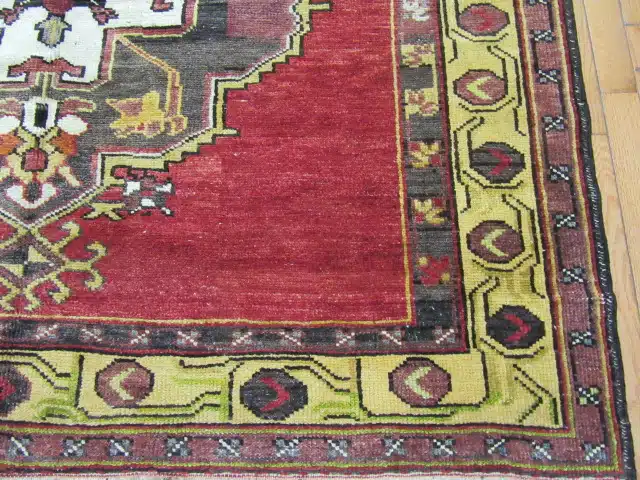 5' x 12' Turkish Oushak Rust Charcoal Triple Medallion Runner – Vintage Hand-Knotted Wool - Image 4