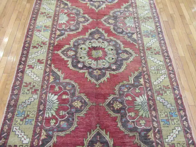 5' x 11' Turkish Oushak Rust Sage Triple Medallion Runner – Vintage Hand-Knotted Wool - Image 3