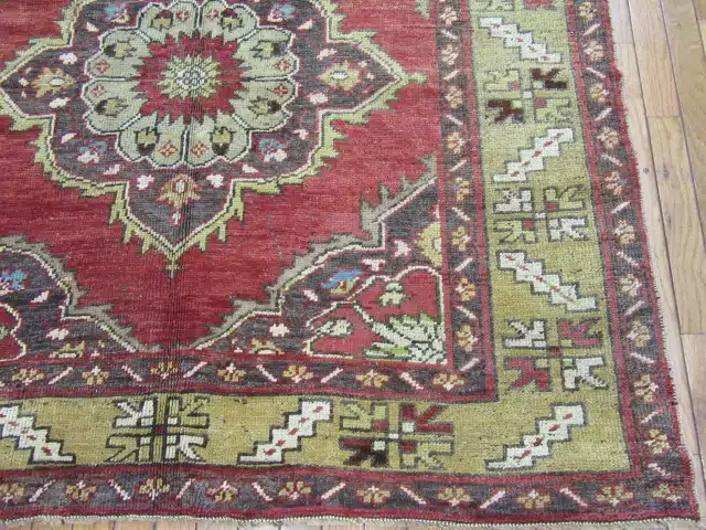 5' x 11' Turkish Oushak Rust Sage Triple Medallion Runner – Vintage Hand-Knotted Wool - Image 4