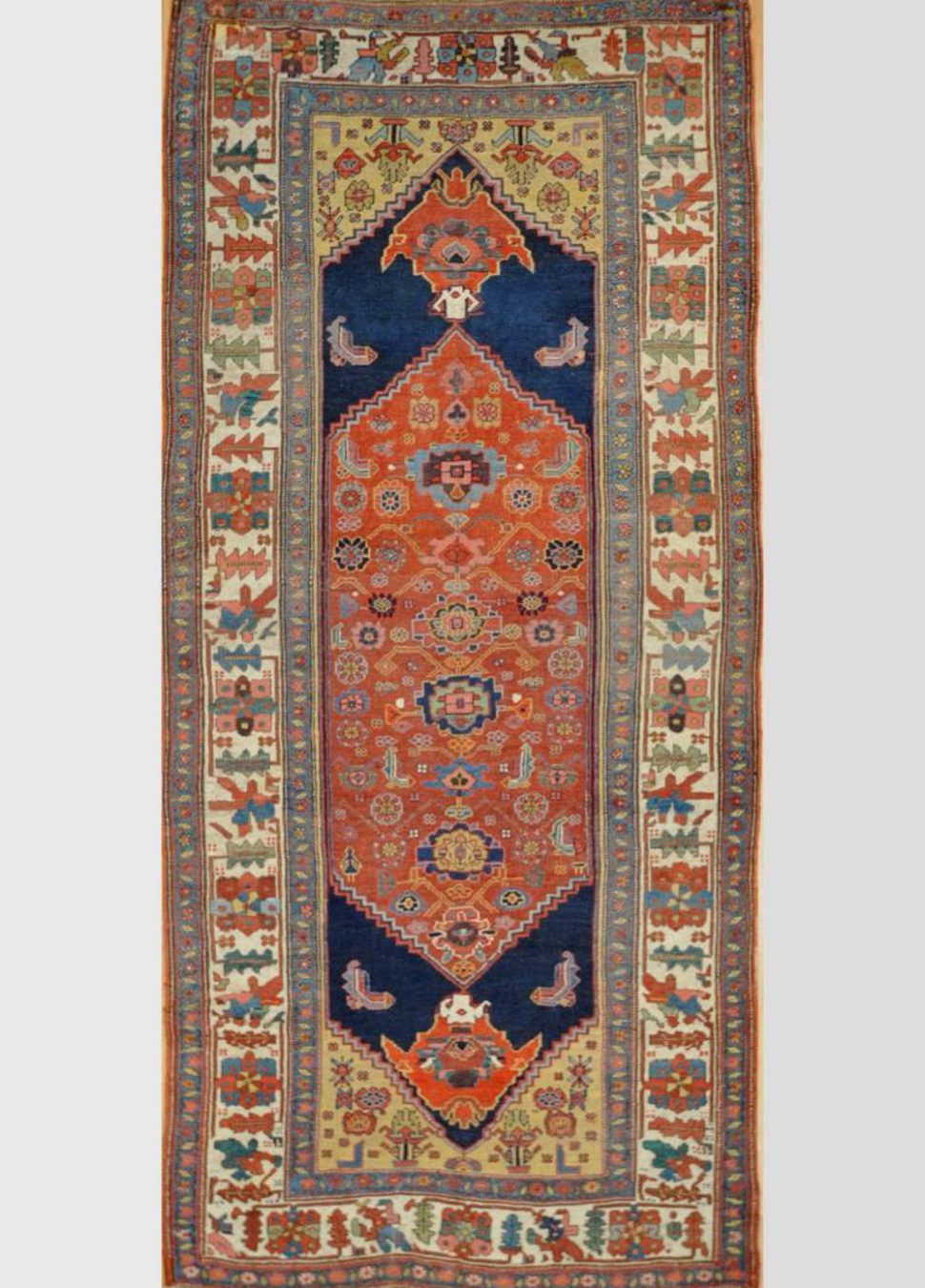 Antique Gallery Size Persian Kurdish Bidjar