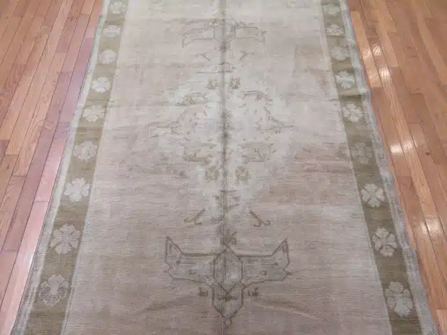 4' x 11' Beige Fine Hand-Knotted Turkish Oushak Rug – Transitional Wool - Image 3