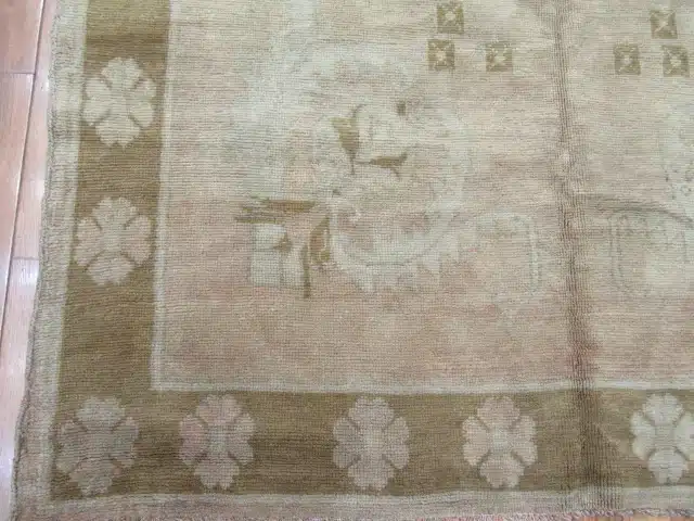 4' x 11' Beige Fine Hand-Knotted Turkish Oushak Rug – Transitional Wool - Image 4