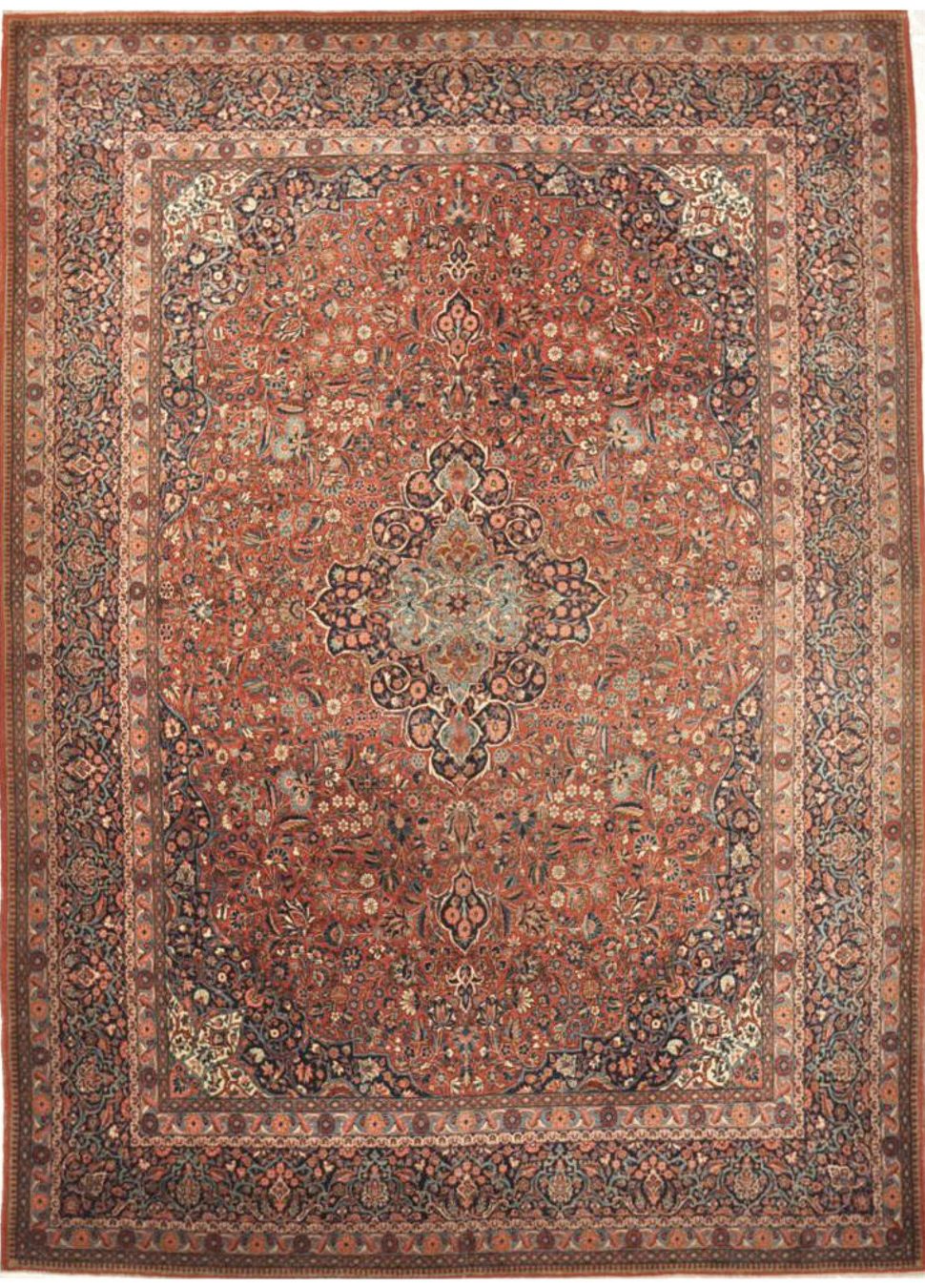 Antique Persian Kashan Rug
