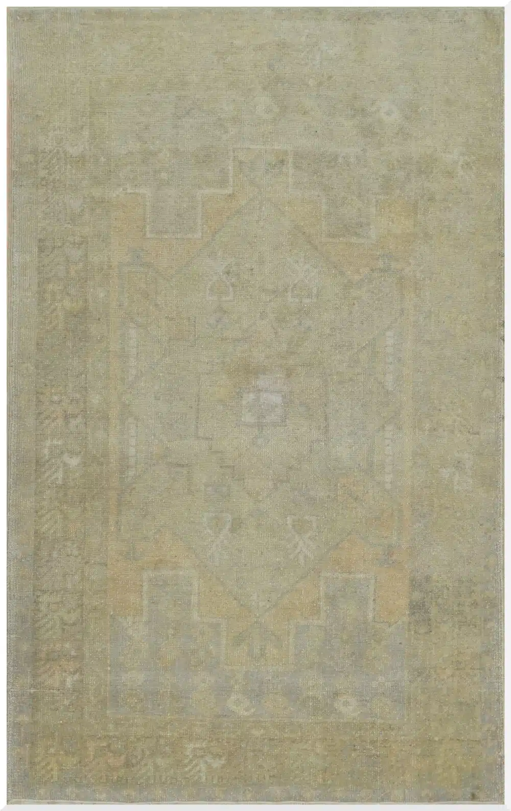 4' x 6' Beige Fine Hand-Knotted Turkish Oushak Rug – Transitional Vintage Wool
