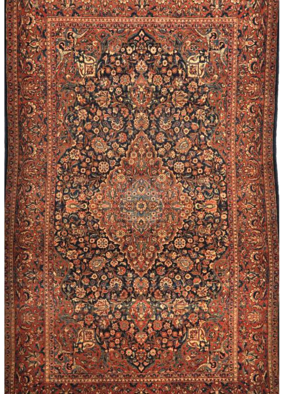 Antique Handmade Persian Kashan Rug