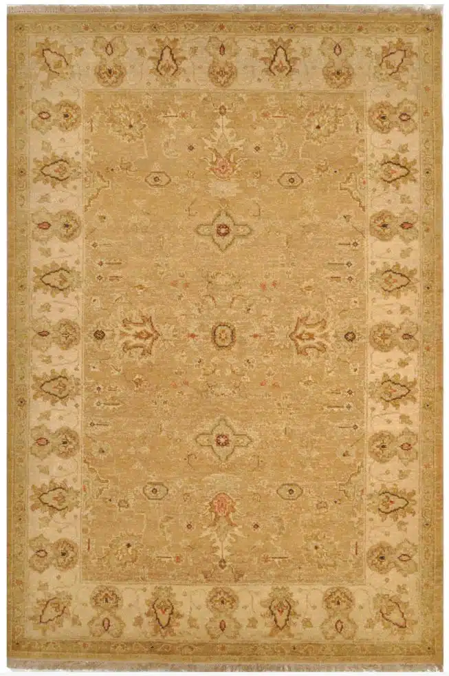 4' x 6' Beige Fine Hand-Knotted Oriental Rug – Traditional Transitional Wool