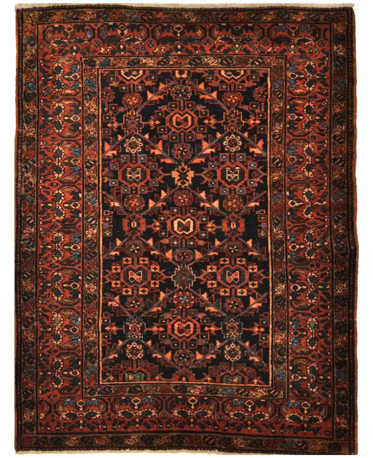 5' x 6' Red Fine Hand-Knotted Persian Heriz Rug – Traditional Wool