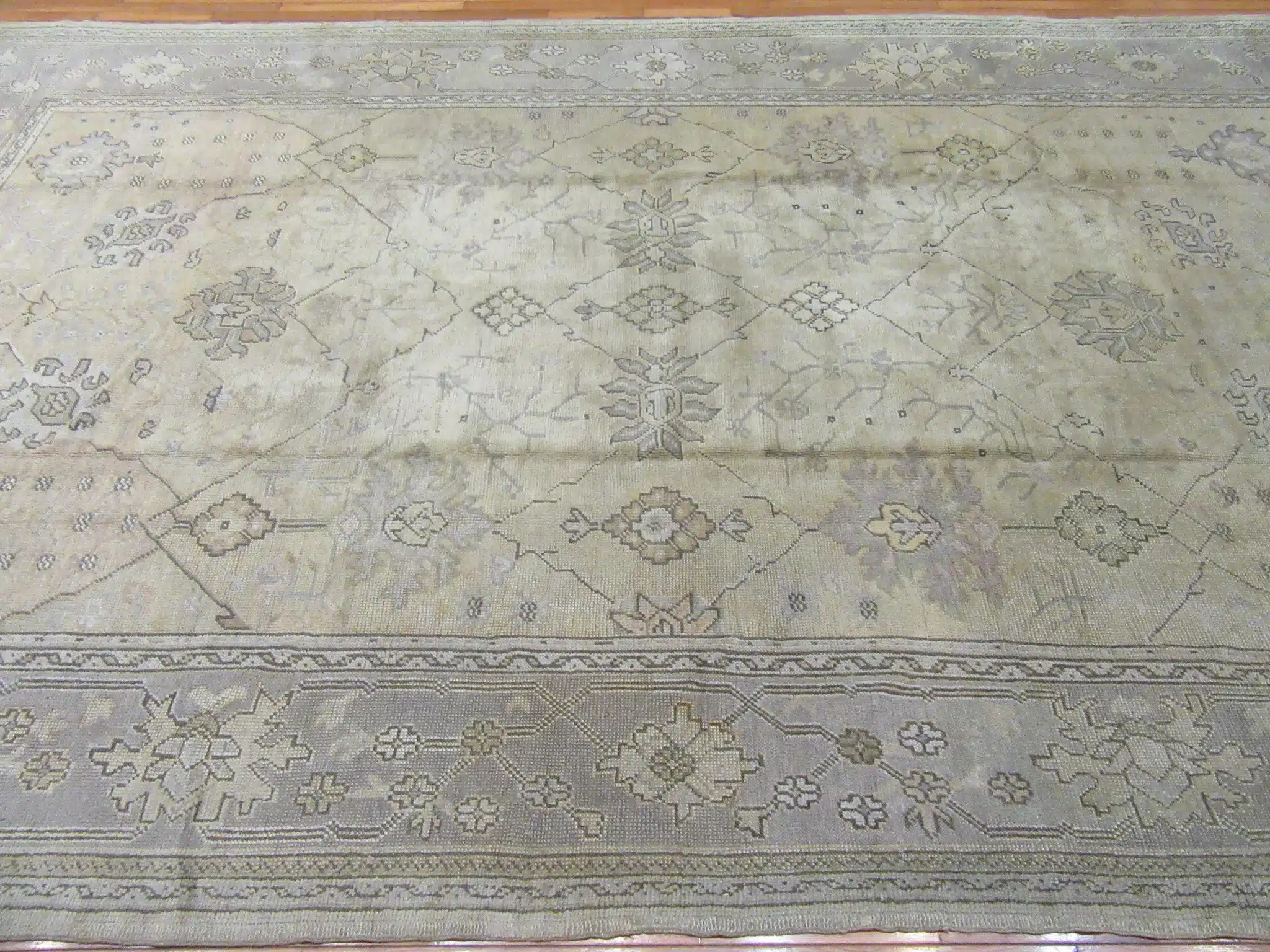 9' x 14' Ivory Fine Hand-Knotted Turkish Oushak Rug – Transitional Wool - Image 12