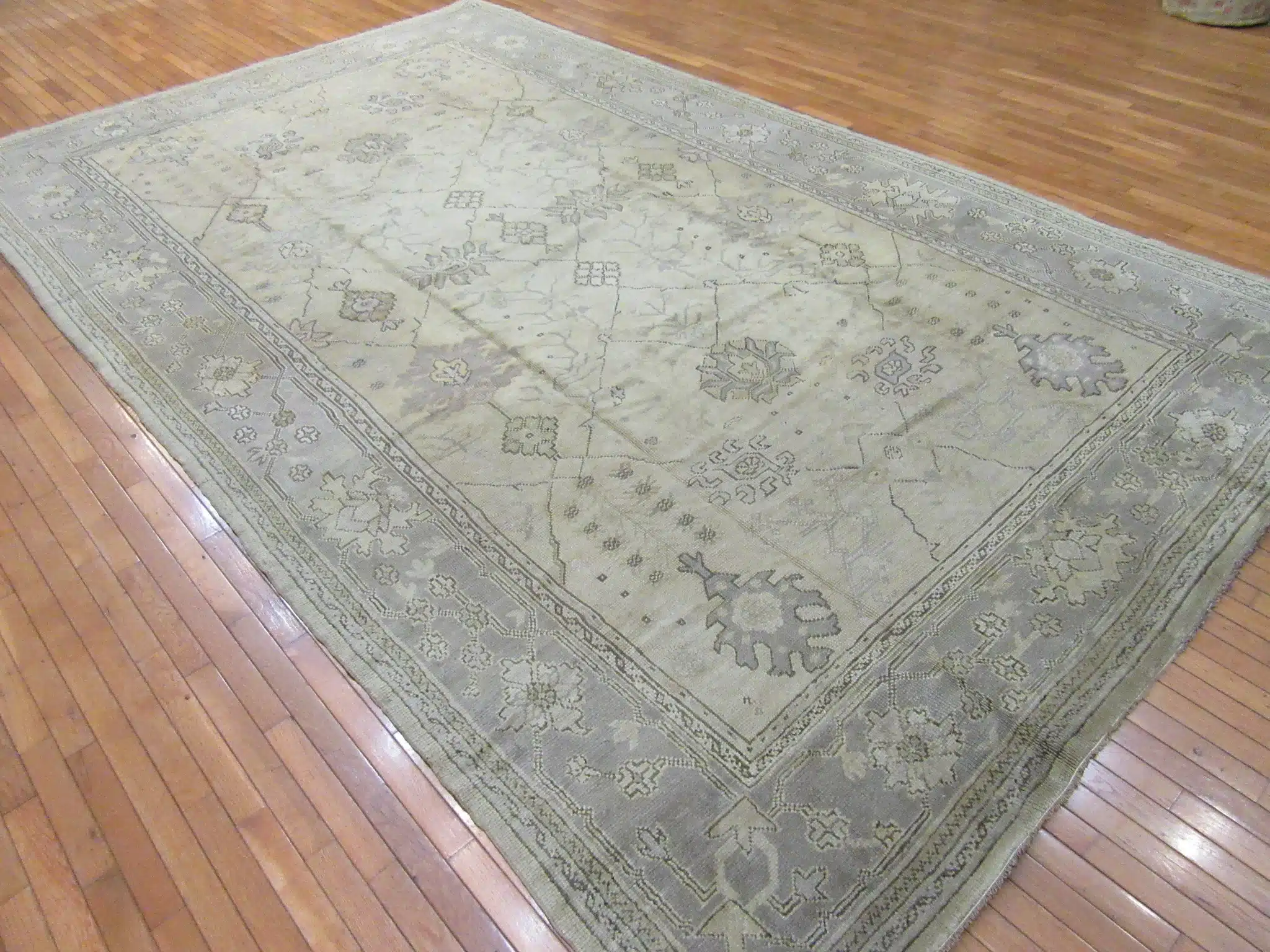 9' x 14' Ivory Fine Hand-Knotted Turkish Oushak Rug – Transitional Wool - Image 15