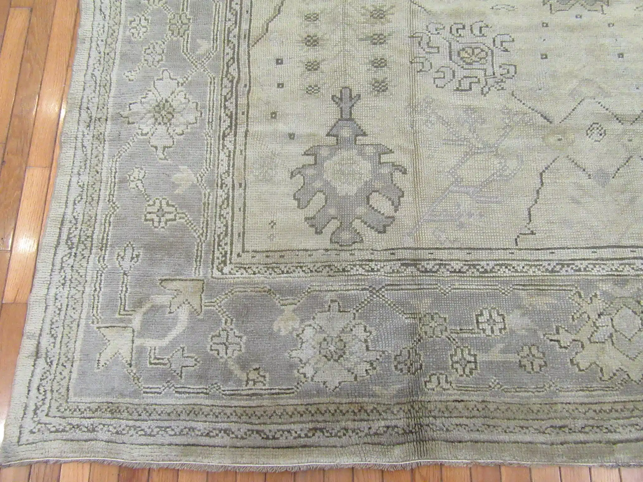 9' x 14' Ivory Fine Hand-Knotted Turkish Oushak Rug – Transitional Wool - Image 3