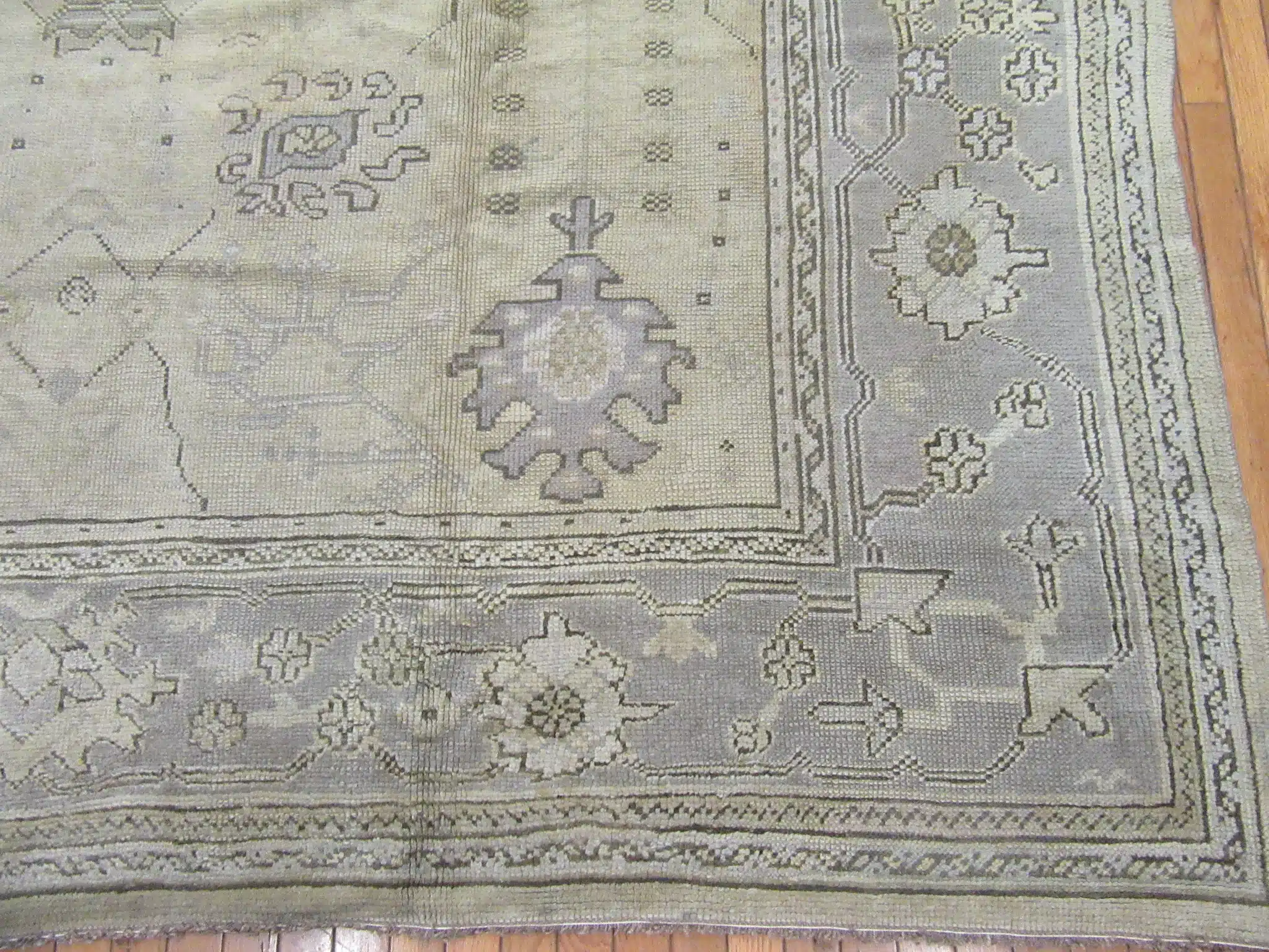 9' x 14' Ivory Fine Hand-Knotted Turkish Oushak Rug – Transitional Wool - Image 5