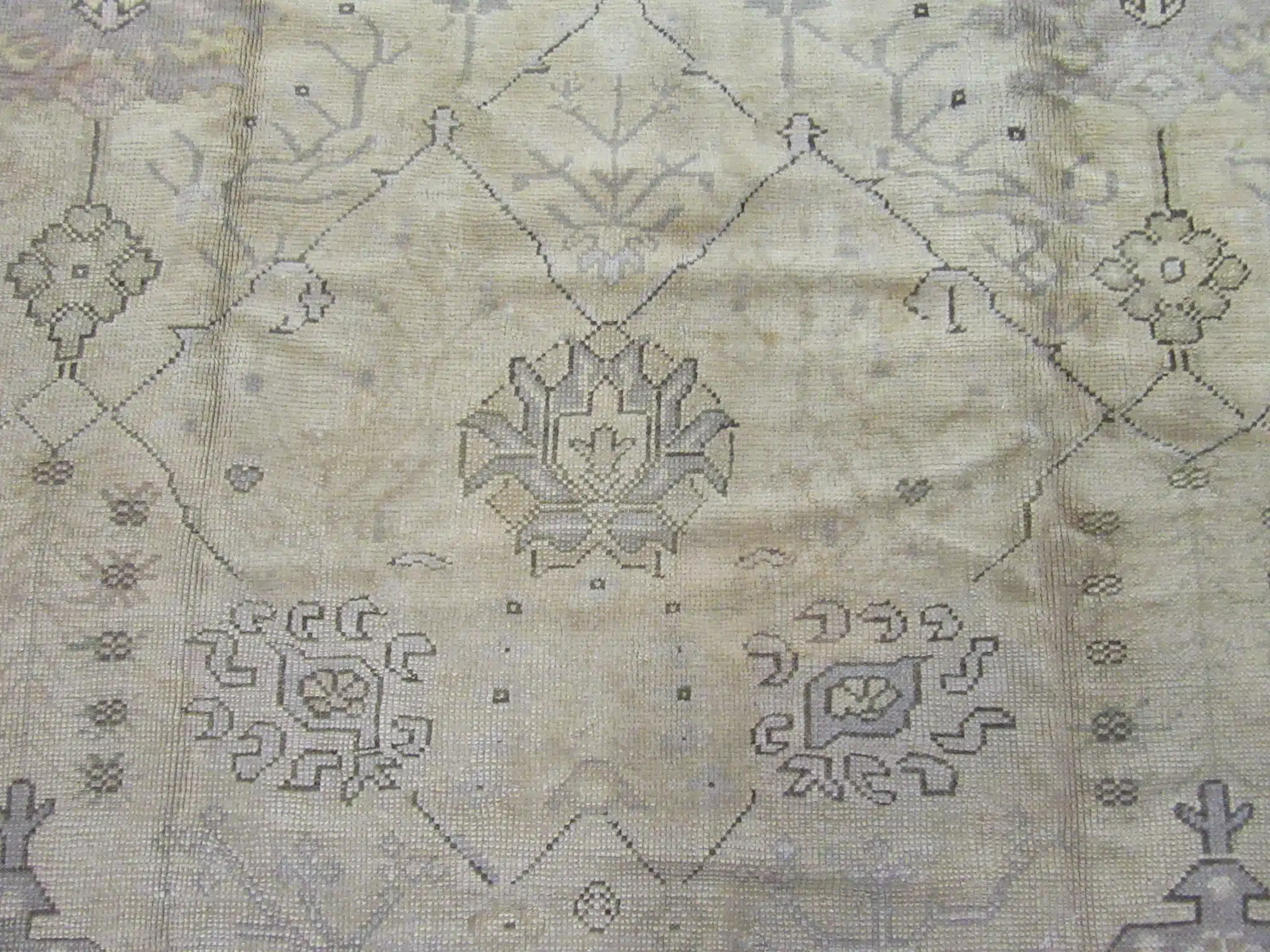 9' x 14' Ivory Fine Hand-Knotted Turkish Oushak Rug – Transitional Wool - Image 6