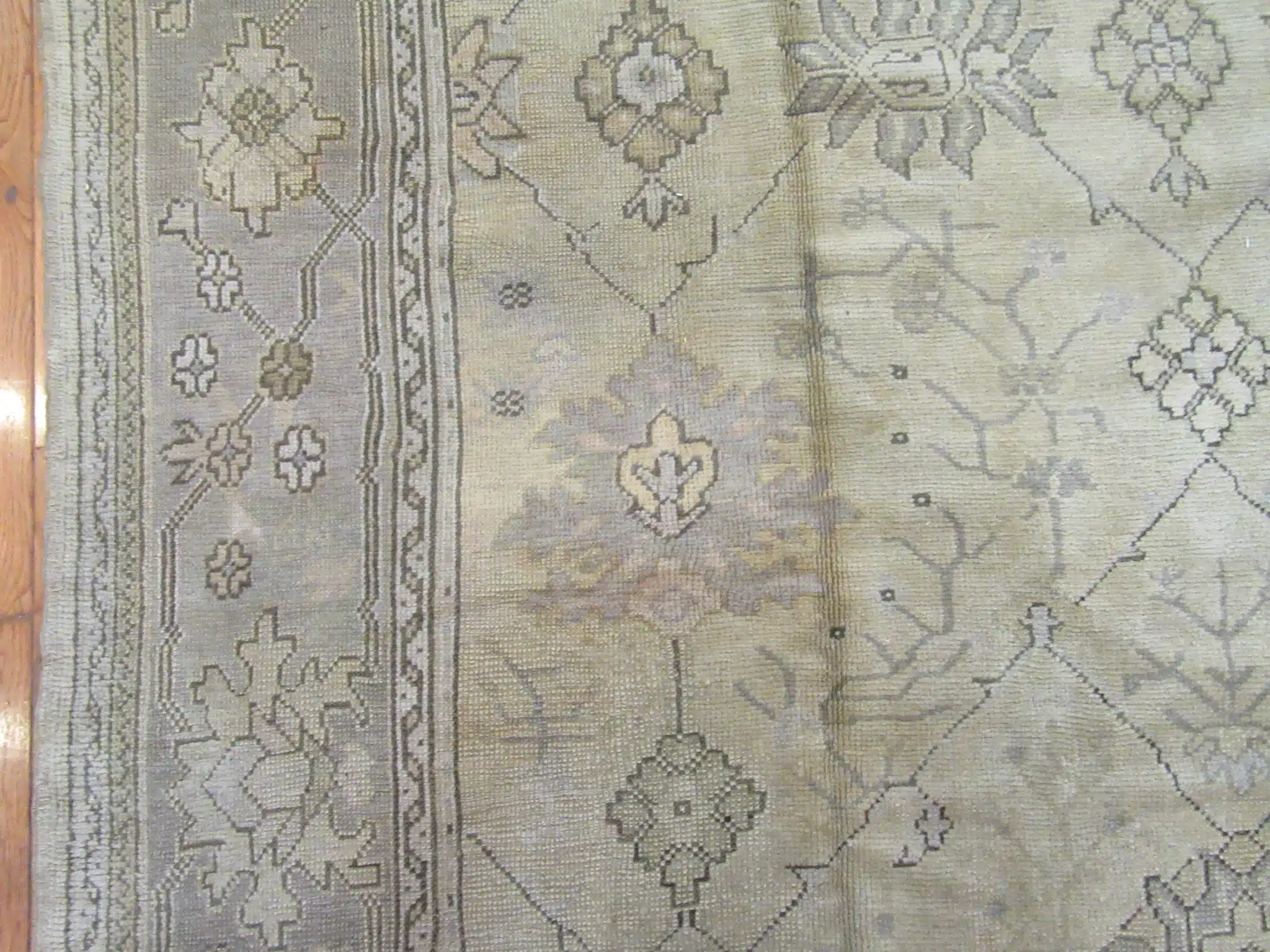 9' x 14' Ivory Fine Hand-Knotted Turkish Oushak Rug – Transitional Wool - Image 7