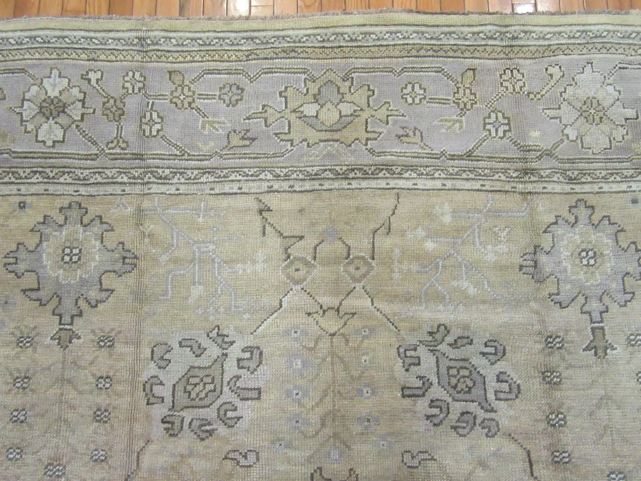 9' x 14' Ivory Fine Hand-Knotted Turkish Oushak Rug – Transitional Wool - Image 11